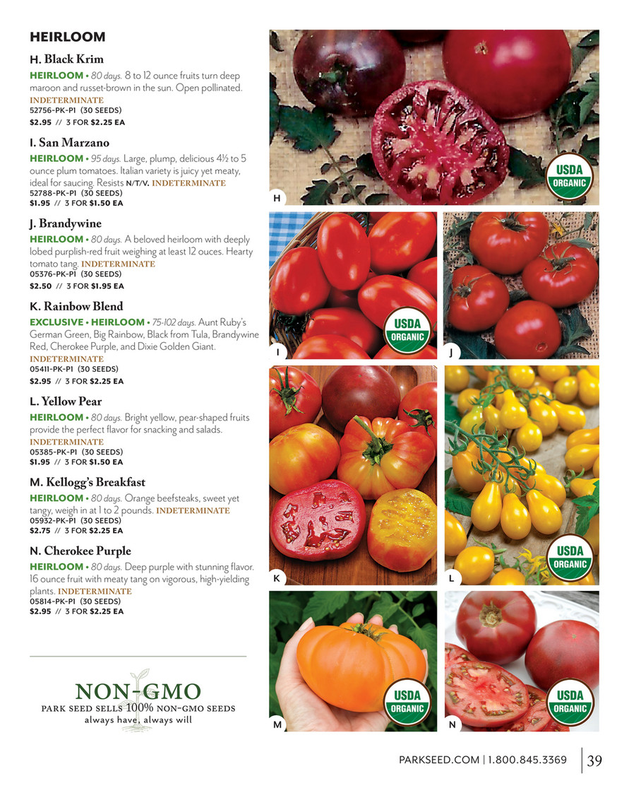 Organic Heirloom Tomato Seeds Variety Pack - 9 Seed Packets: Pink  Brandywine, Roma, Green Zebra, Pineapple, Hillbilly, Black Krim, Matt's  Wild Cherry